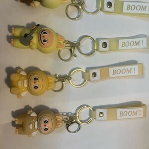Cute Yellow and Brown Labubu Keychain Set